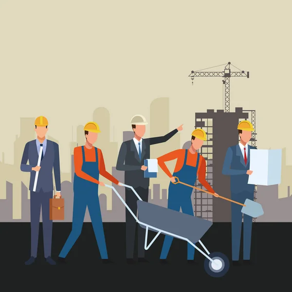 Trabajadores de la construcción herramientas — Vector de stock