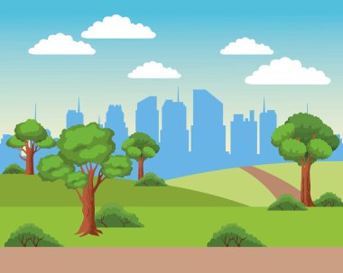 Kentsel cityscape sahne