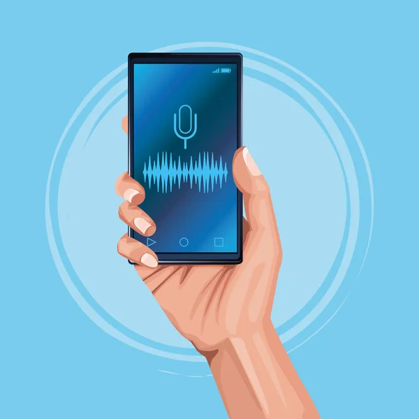 Smartphone stem erkenning spreker — Stockvector