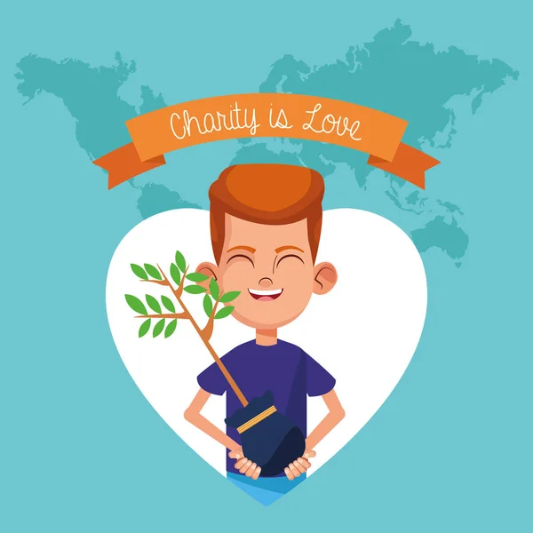 Välgörenhet är kärlek tecknad — Stock vektor