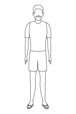 İhtiyar giyen yaz elbise siyah ve beyaz