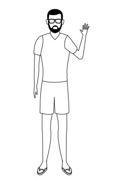 yaz elbise siyah ve beyaz giyen adam