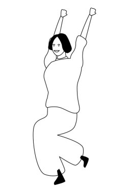 Mutlu kadın dans çizgi film