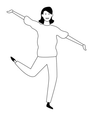 Mutlu kadın dans çizgi film