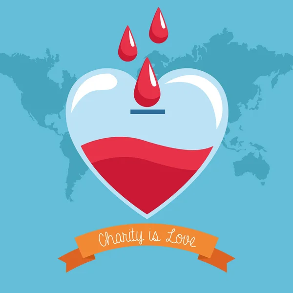 Blod donation välgörenhet karikatyrerna — Stock vektor