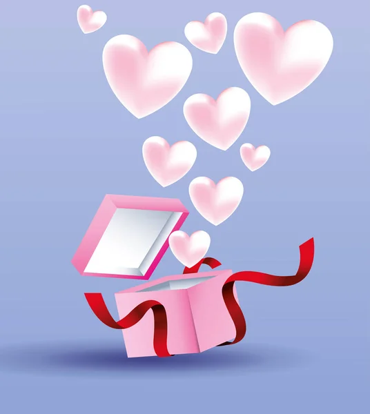 Romantic gift box present — Stock Vector