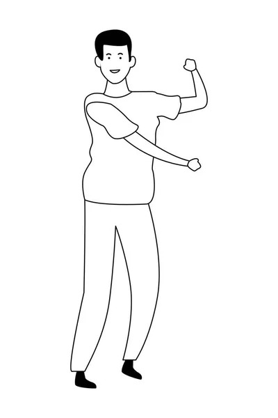 Heureux homme dansant dessin animé — Image vectorielle