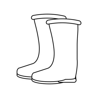 İnşaat ekipman siyah ve beyaz çizmeler