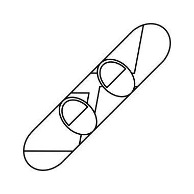 Snowboard spor ekipmanları siyah ve beyaz