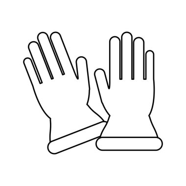 İnşaat ekipman siyah ve beyaz eldiven