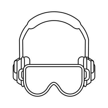 İnşaat kulaklık ekipman siyah ve beyaz