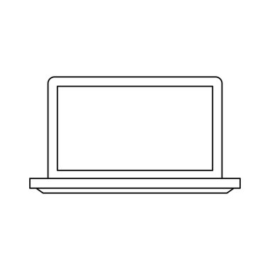 Dizüstü bilgisayar boş ekran siyah beyaz