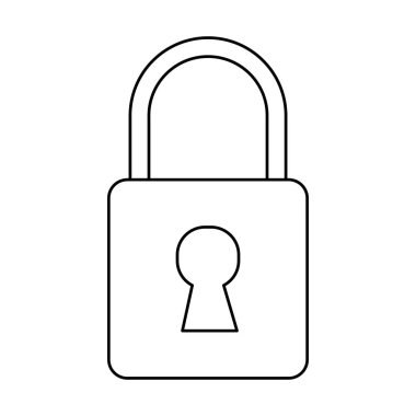 Asma kilit güvenlik sistemi siyah beyaz