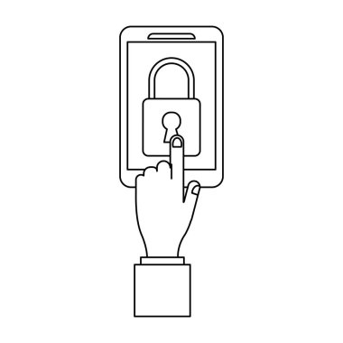 Siyah beyaz el Anahtarcı smartphone