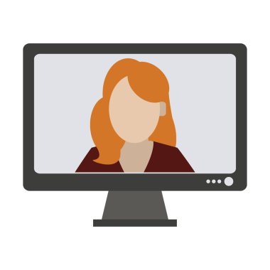 Kadın bilgisayar ekranında