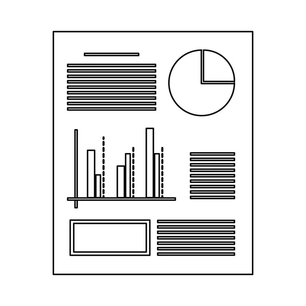 Statystyki wykres arkusza czarno-białe — Wektor stockowy