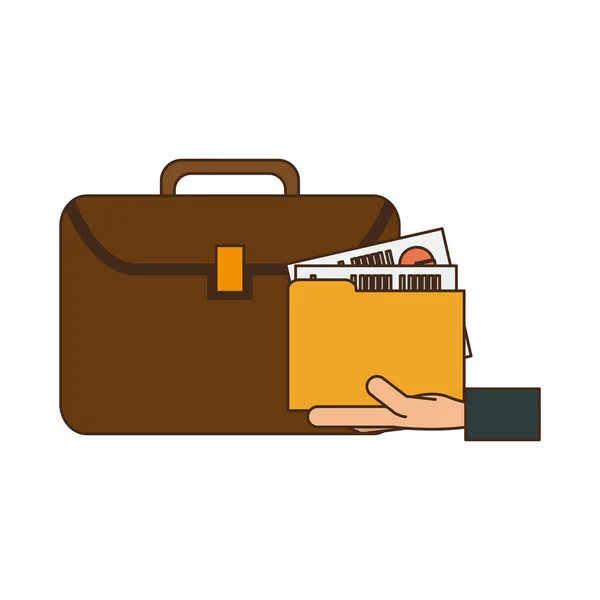 İş evrak çantası ve belge — Stok Vektör