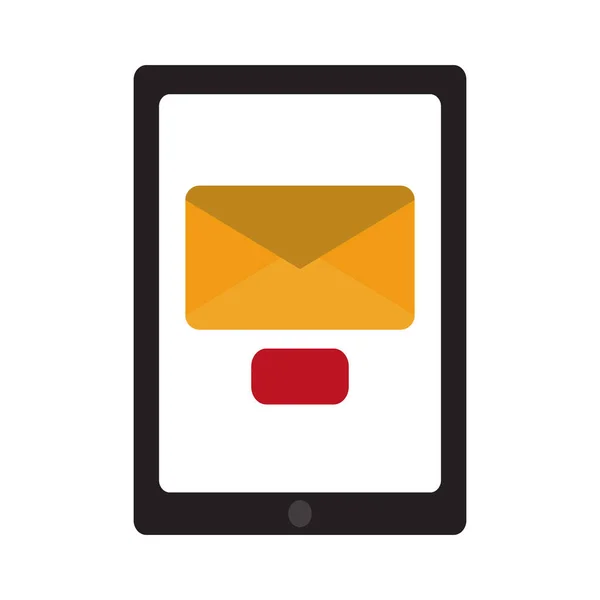 Enviar correo electrónico desde la tableta — Vector de stock
