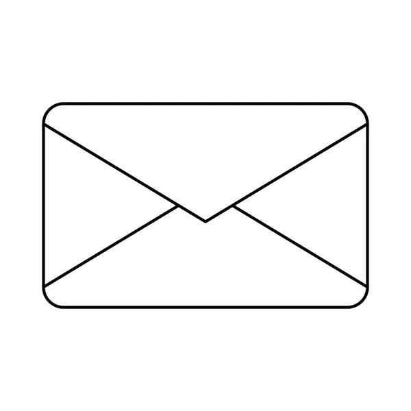 Símbolo de sobre de correo electrónico en blanco y negro — Vector de stock