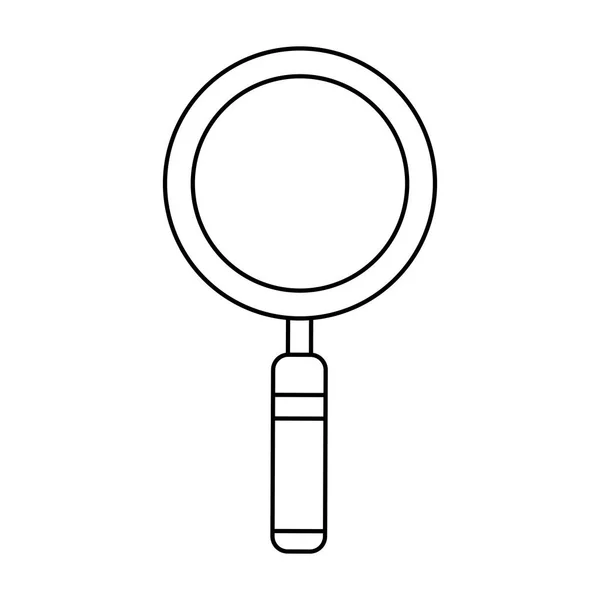 Magnifying glass symbol in black and white — Stock Vector