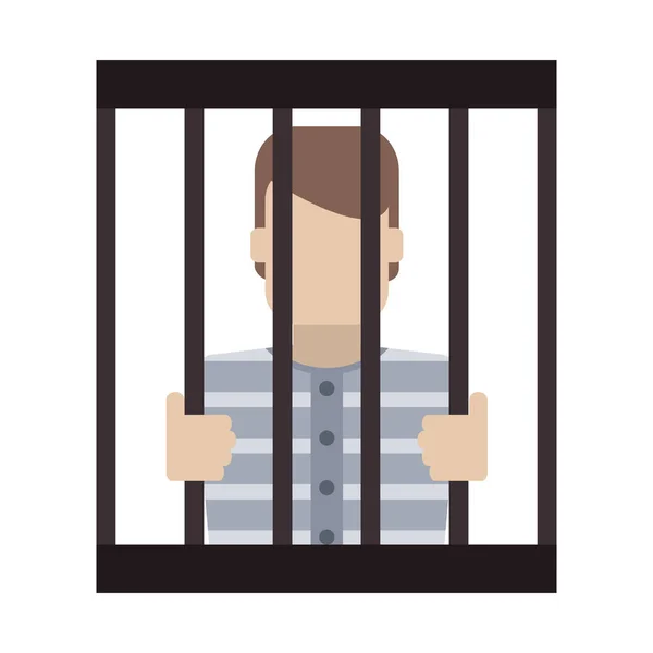 Prisonnier en prison — Image vectorielle
