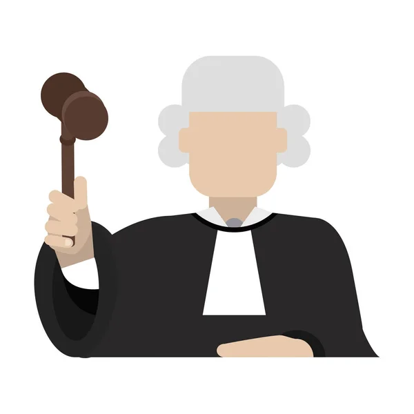 Судья с молотком аватар — стоковый вектор