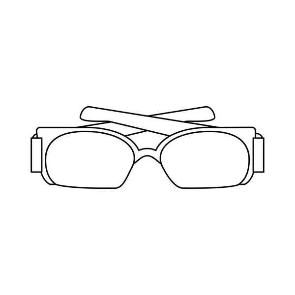 Óculos executivos desenhos animados em preto e branco — Vetor de Stock