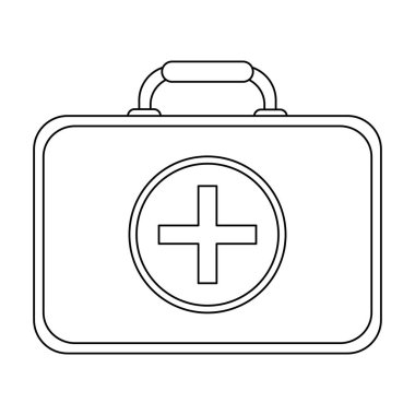 İlk yardım bavul sembol siyah beyaz