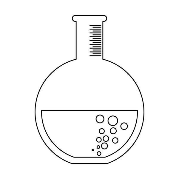 Chemiekolben-Symbol in schwarz-weiß — Stockvektor