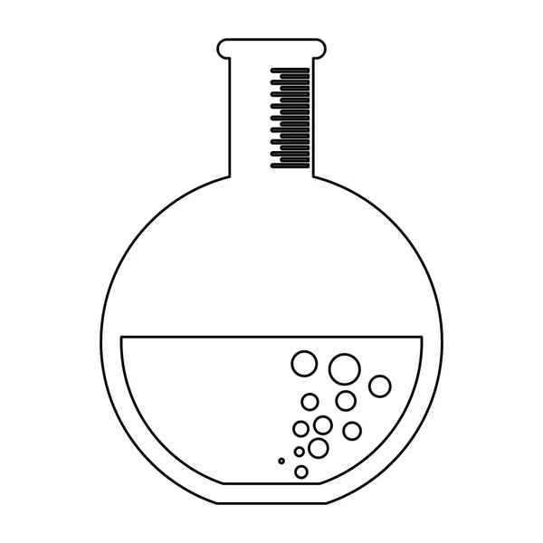 Symbol baňky chemie v černé a bílé — Stockový vektor