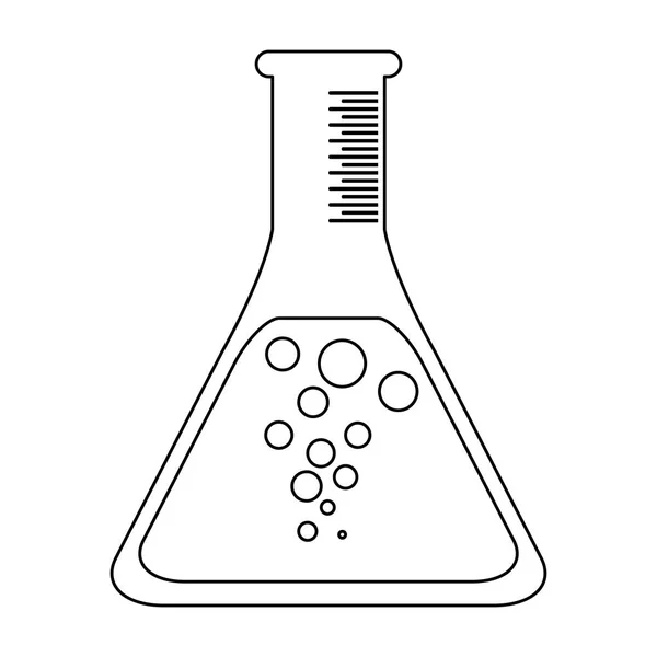 Símbolo de frasco químico em preto e branco —  Vetores de Stock