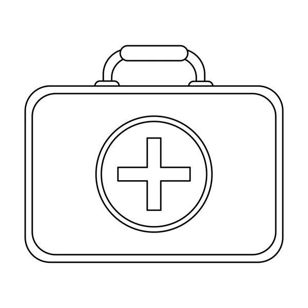 Verbandskoffer-Symbol in schwarz-weiß — Stockvektor