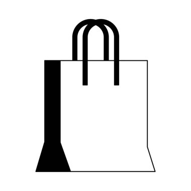 Alışveriş çantası siyah beyaz izole
