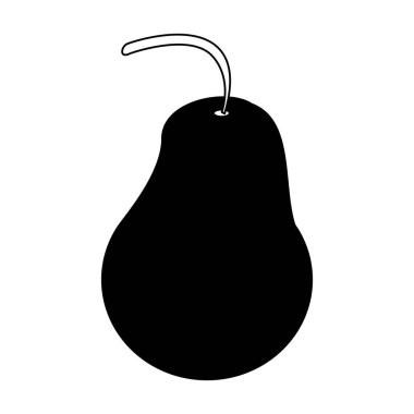 Siyah-beyaz izole armut meyve