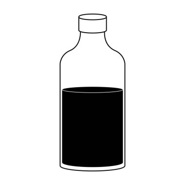 Siyah-beyaz izole süt şişesi