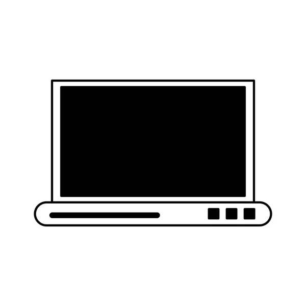 Pc portatile portatile in bianco e nero — Vettoriale Stock