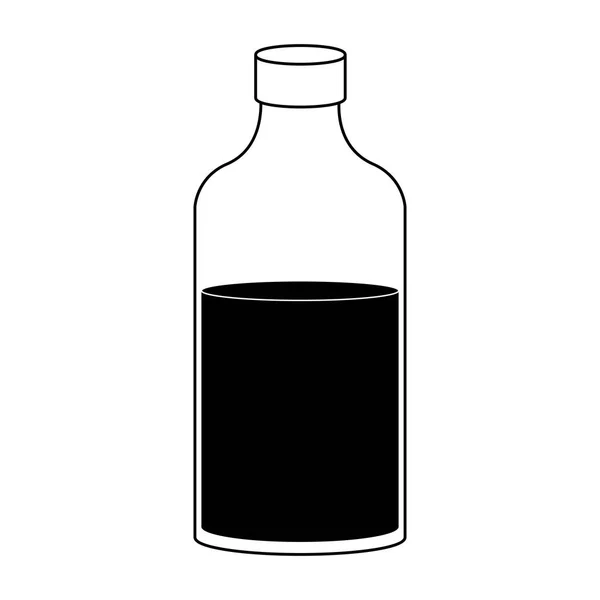 Flacon de lait isolé en noir et blanc — Image vectorielle