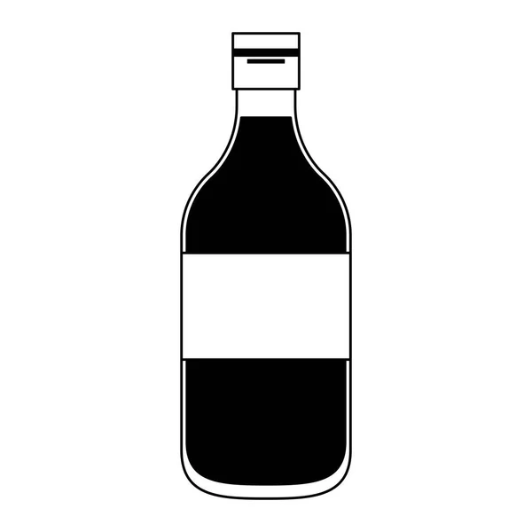 Garrafa de bebida isolada em preto e branco —  Vetores de Stock