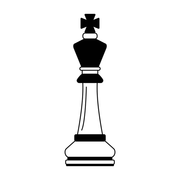 Peça de jogo de xadrez em preto e branco —  Vetores de Stock