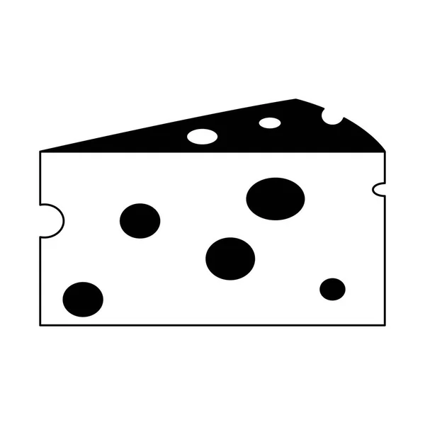 Alimentos lácteos con queso en blanco y negro — Archivo Imágenes Vectoriales