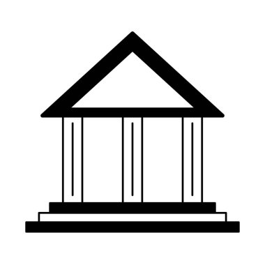 Sembol siyah beyaz bina banka