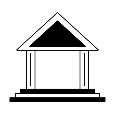 Sembol siyah beyaz bina banka