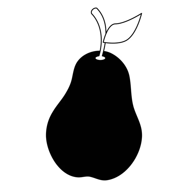 Birnenfrüchte in schwarz und weiß isoliert — Stockvektor