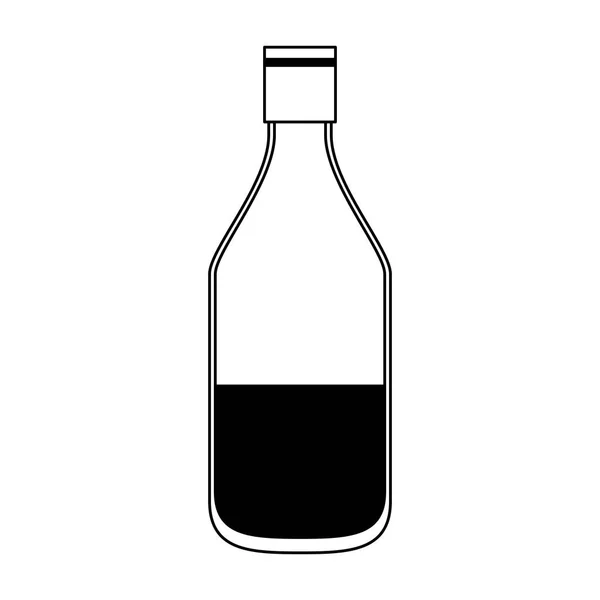 Drink bottle isolated in black and white — Stock Vector
