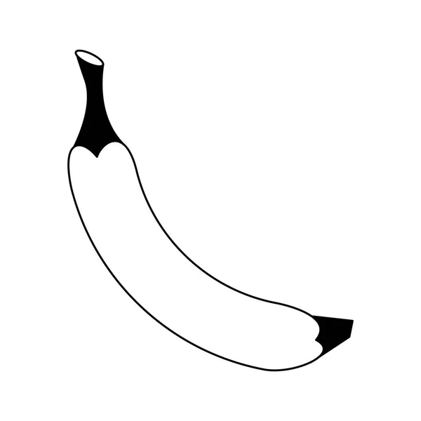 Banane köstliche Früchte in schwarz und weiß — Stockvektor