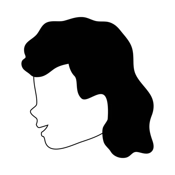 Женщина безликая голова в черно-белом — стоковый вектор