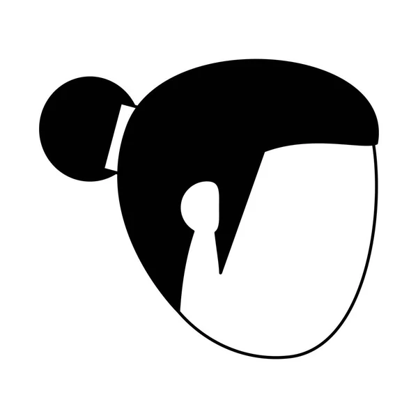 Kvinna utan ansikte huvud i svart och vitt — Stock vektor