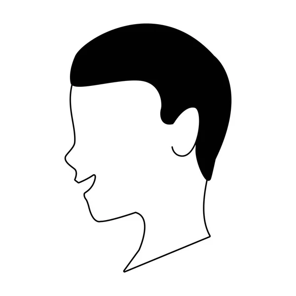 黒と白で男顔頭 — ストックベクタ