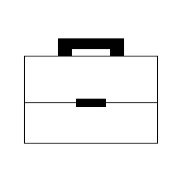 Porte-documents d'affaires isolé en noir et blanc — Image vectorielle
