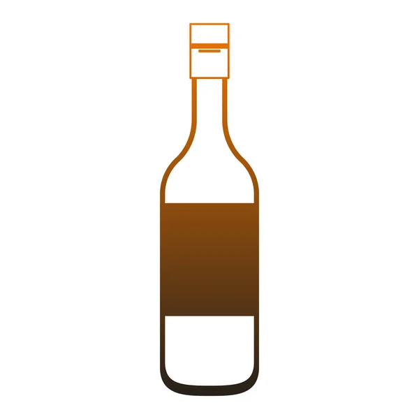 Drink flesje geïsoleerd oranje lijnen — Stockvector